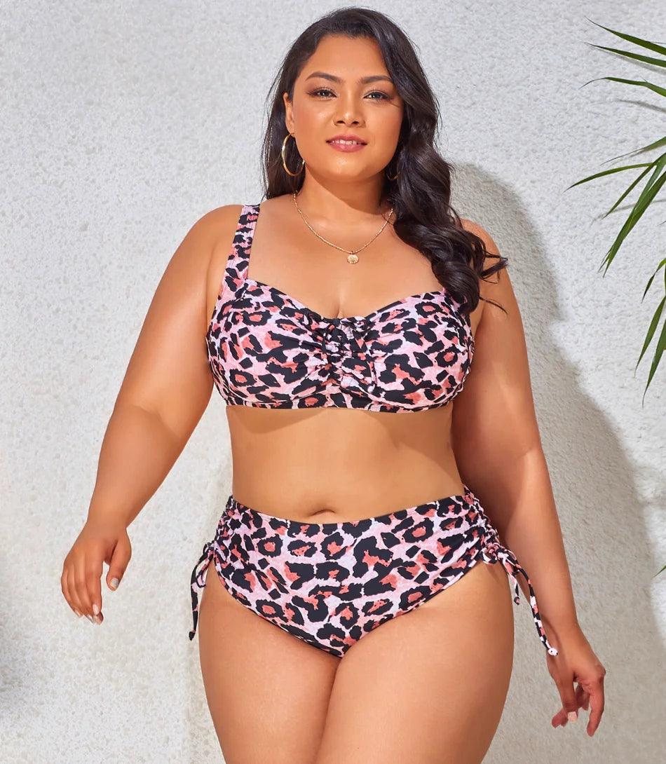 Biquíni Plus Size Cintura Alta com Ajuste Lateral Lara