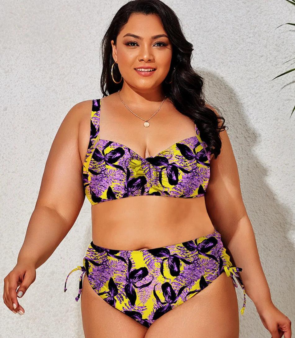 Biquíni Plus Size Cintura Alta com Ajuste Lateral Lara