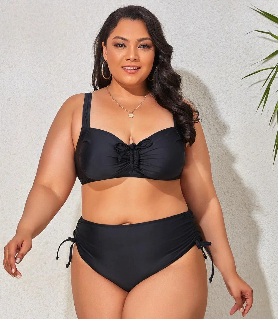 Biquíni Plus Size Cintura Alta com Ajuste Lateral Lara