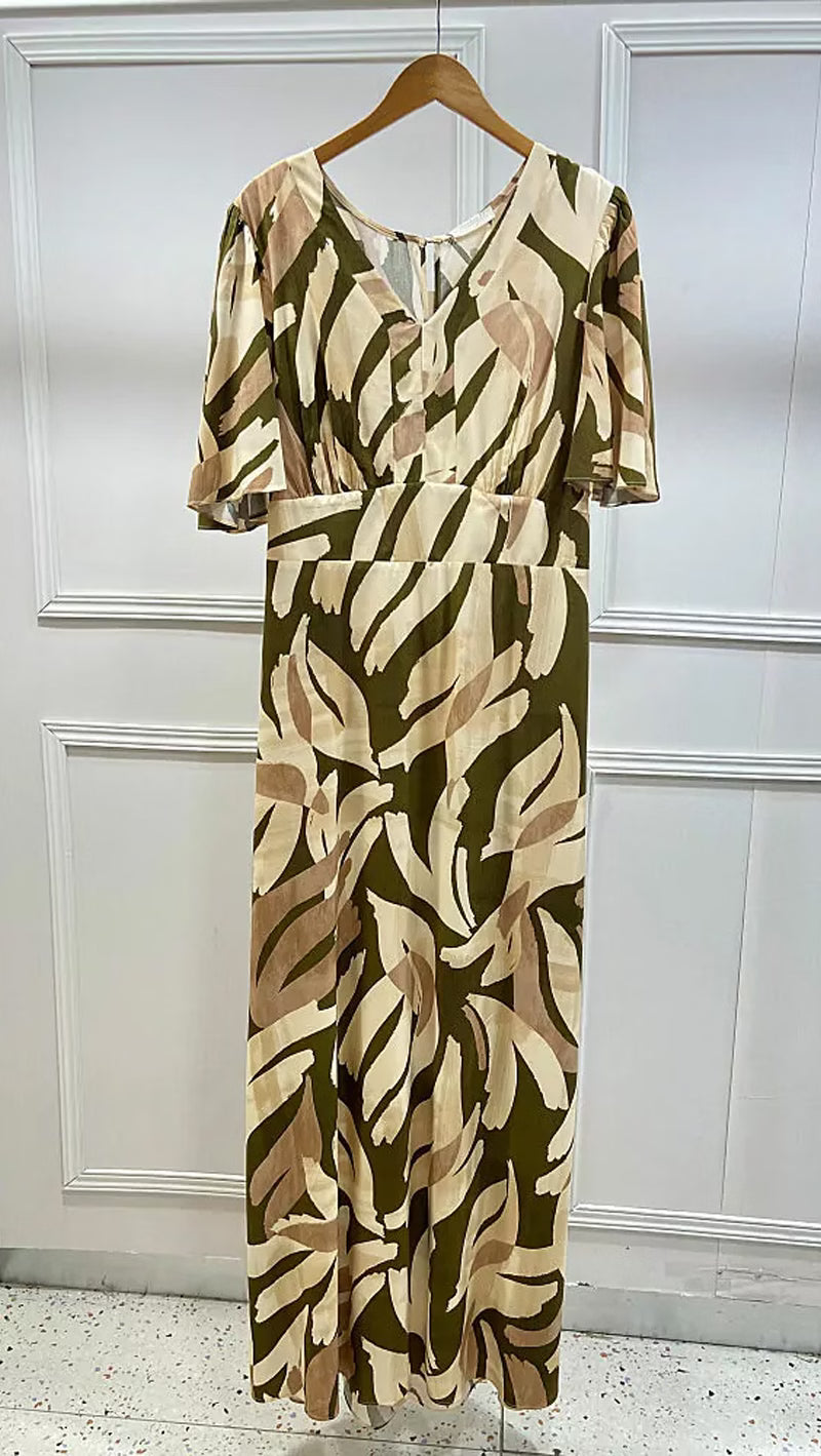 Vestido Plus Size Longo Viscolinho Estampado