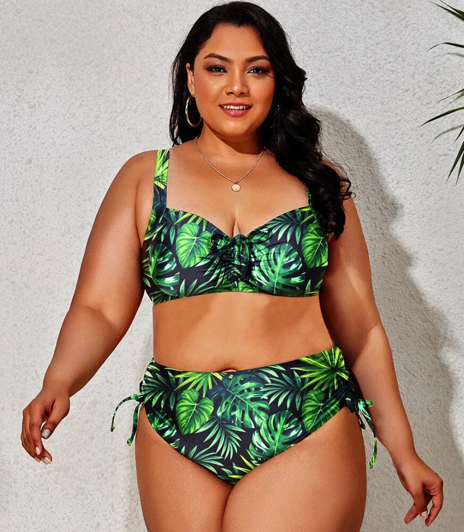 Biquíni Plus Size Cintura Alta com Ajuste Lateral Lara