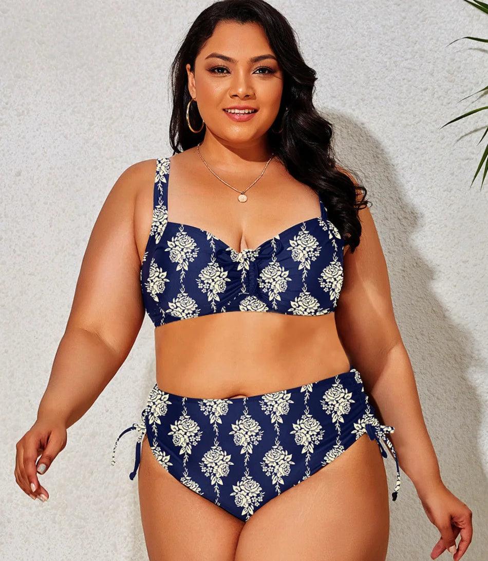Biquíni Plus Size Cintura Alta com Ajuste Lateral Lara