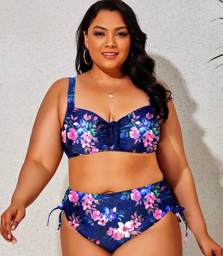 Biquíni Plus Size Cintura Alta com Ajuste Lateral Lara