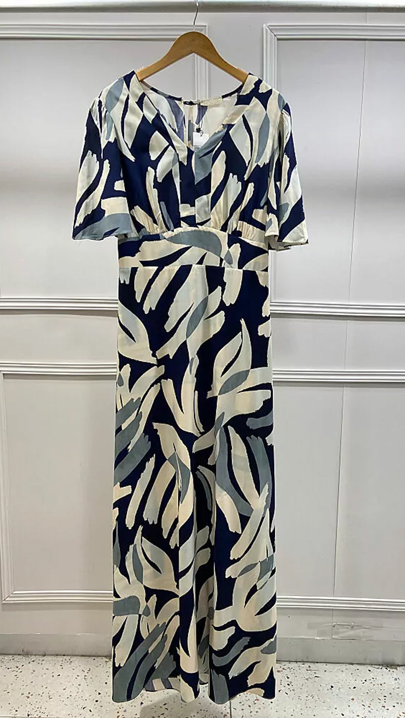 Vestido Plus Size Longo Viscolinho Estampado